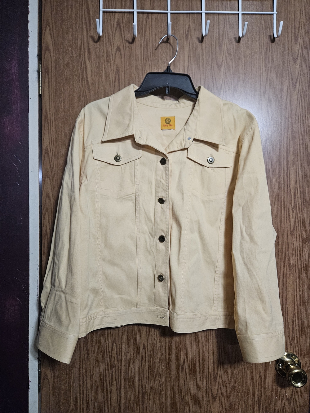 Ruby Rd Buttercream Utility Denim Style Jacket Button Up Cropped Size XL!